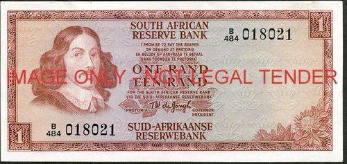 TW de Jongh Third Issue One Rand Prefix B484 018021 ef condition