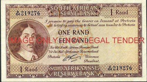 G Rissik First Issue One Rand Prefix A84 219276  vf condition