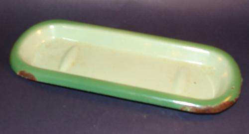 Vintage Green Enamel Soap Dish-22cm x 9cm