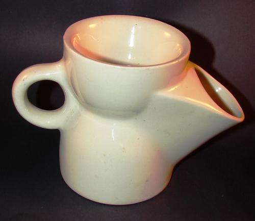 Royal Art Pottery -England White Shaving Mug - H 10cm, Base w 8cm-no chips/cracks