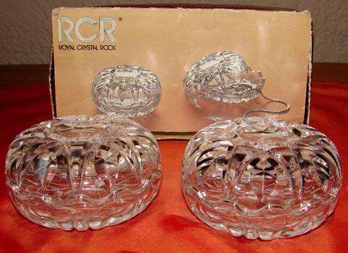 Pair of Crystal Rock Lead Crystal Trinket Holders in original Box