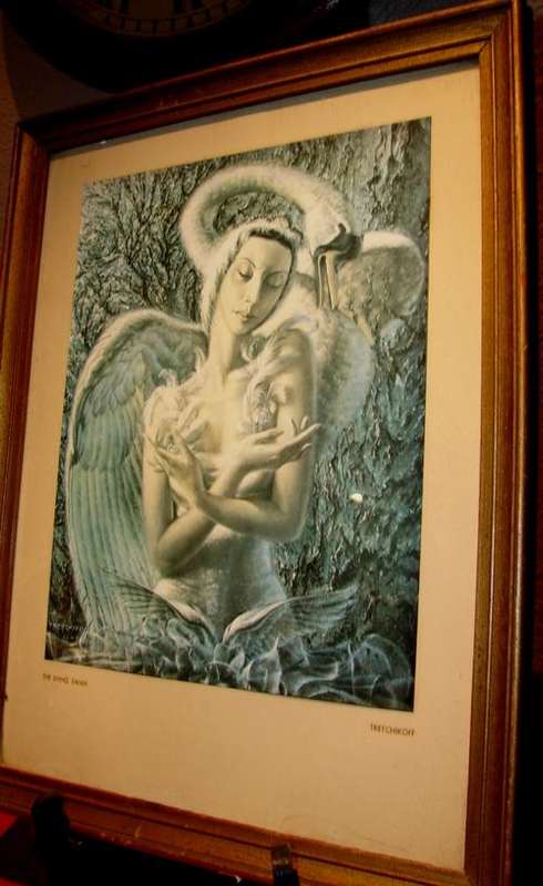 Tretchikoff Print in glass frame-"The Dying Swan" -Size of frame 29cm x 27cm