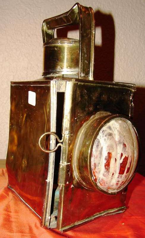 Vintage Railway Lantern no 1 - Glass marked SAS/SAR-Copper plated