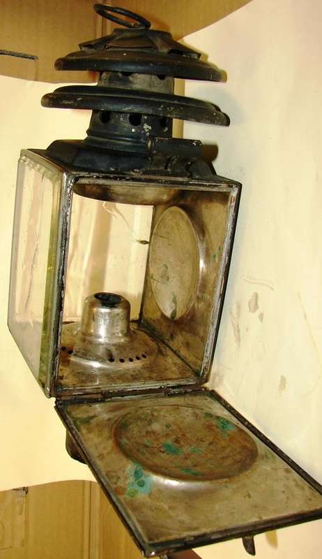 Antique Carriage Candle Light Lantern-Good condition with thick glass +-4mm
