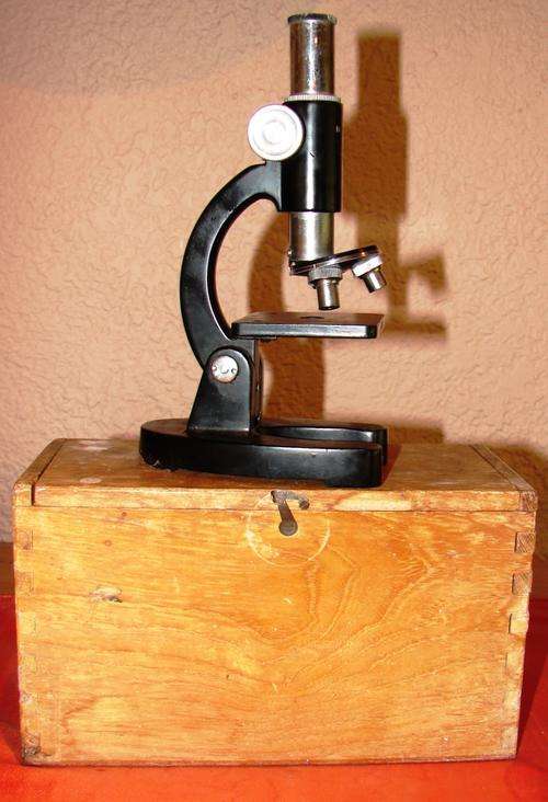 Vintage Intras 100x,200x,300x Microscope in Original Wooden Box