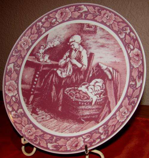 Pink Oude Molen Fabriek-Spes.Limit Delft Collectors Edition Plate -The Old masters series-The Mother
