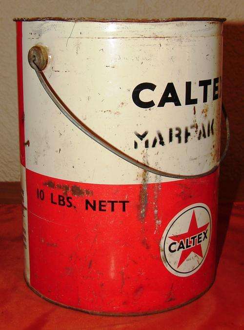 Vintage Caltex Metal Oil Can-H 23cm/w-18cm