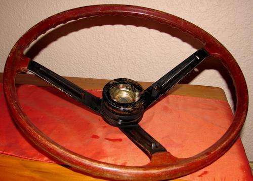 Vintage deep Wooden Steering wheel-good quality/heavy-Dia. 40cm, Center part dia. 8cm,.