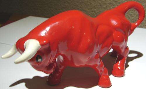 Retro 1970`s Vintage ceramic Red Bul-L 21cm and H 11cm-good condition