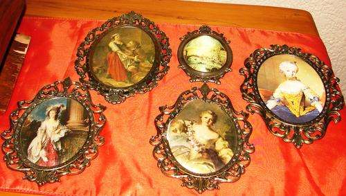 Collection of 5 Good quality metal Picture Frames different sizes made in Italy