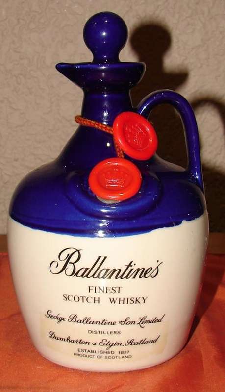 Beautiful Ballantines Ceramic Scotch Whiskey Decanter(Empty)-Good condition