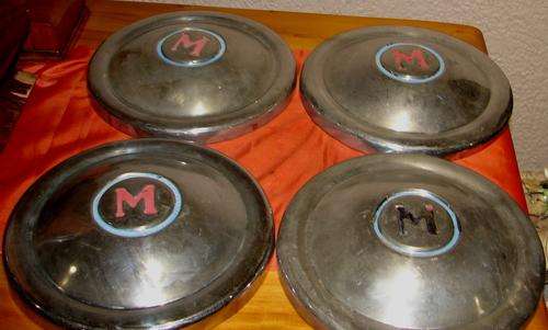 Set of 4 Original Vintage Morris Minor Wheel Hub Caps-Dia. 23cm