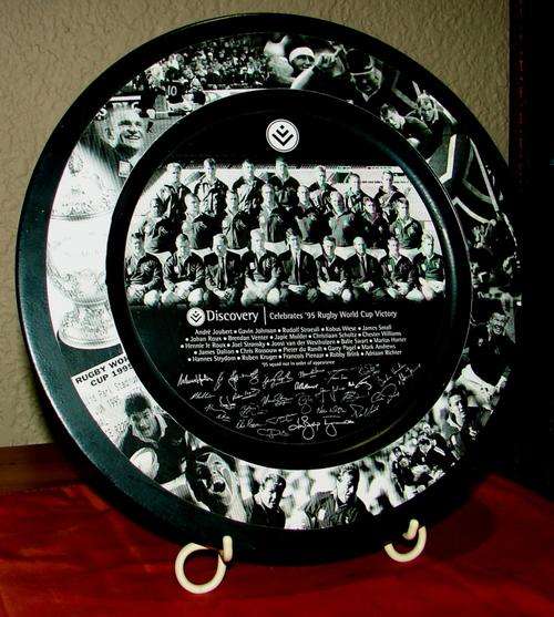 World Cup 1995-South Africa-Rugby Commemoration Tin Plate by Discovery-Plate 98/1200-Limited edition