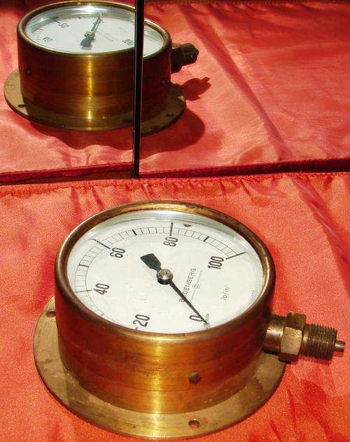 Vintage Brass Rudenberg 100lb Broadheath  Manchester Pressure meter-1lb/1 inch-9331000
