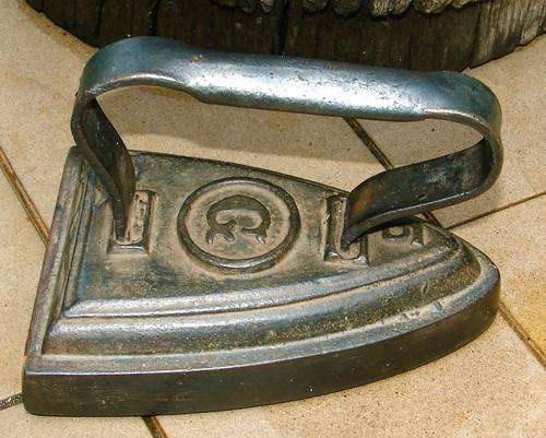Antique Metal Iron no 5-used to warm it up on a coal stove or fire