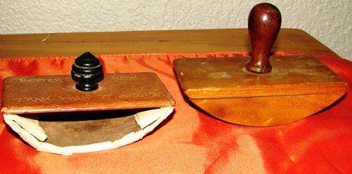 2 Vintage wooden ink absorber rollers-used to absorbed access ink while writing in old days