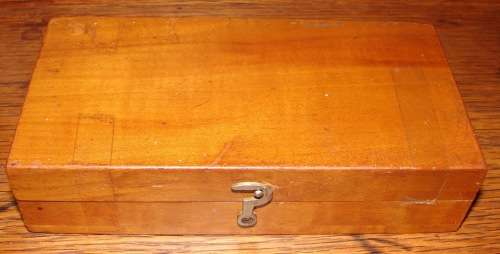 Set of 8 solid good quality antique brass weights in wooden box-not complete
