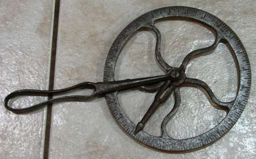 Antique Blacksmith`s Wheelright Traveler tool circa 1800`s for making wagon wheels