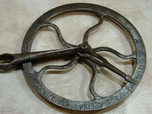 Antique Blacksmith`s Wheelright Traveler tool circa 1800`s for making wagon wheels