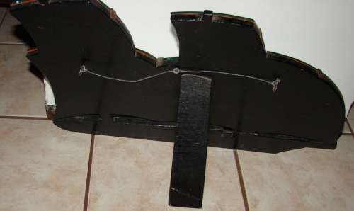 Art Deco wall /table good quality mirror (sail ship shape)- wooden back board-can stand hang on wall