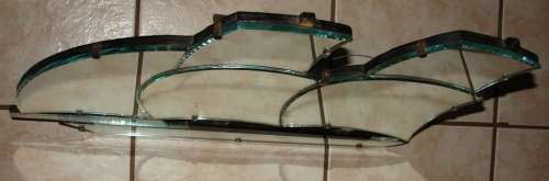Art Deco wall /table good quality mirror (sail ship shape)- wooden back board-can stand hang on wall