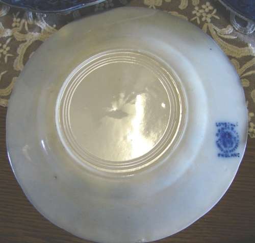 Beautiful deep blue Antique Victorian Lovsdale Lincol side plates-Stamped England-Dia 20 cm