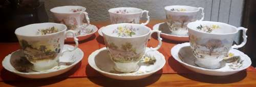 Stunning 12 piece Royal Albert -1984 England Cottage Garden Year series-four seasons-tea set-mint co