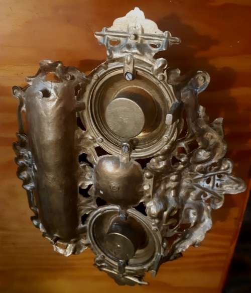 Beautiful good quality antique Art Nouveau Brass Ink well-good condition-weighs 1 Kg