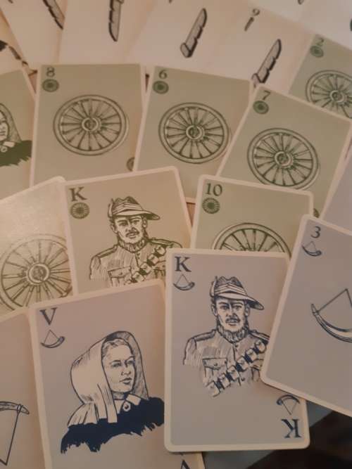 Vintage boxed SA deck of playing cards with Paul Kruger, boer, Africaner theme-from 1960
