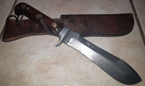 Vintage Puma White Hunter 6399 hunting knive/original leather sheath DBGM 1865840-W Germany