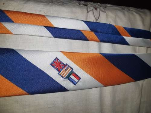 Rare "Ons vir jou Suid Afrika" tie in old flag colours - In very good condition-like new