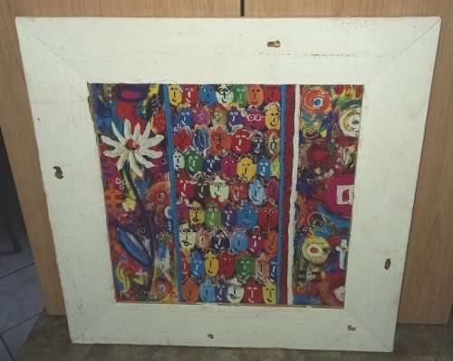 Nice Portchie print with white wooden antique frame/matt glass- 40 cm x 40 cm-