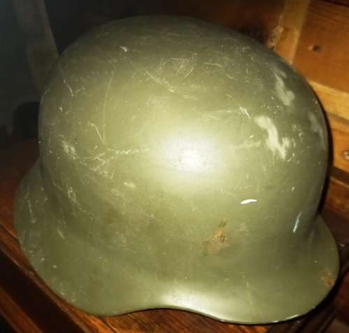 1950`s West German Stahlenhelm Riot Helmet made for South African Police with inner