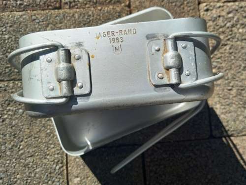 Old SADF Army `Jager-Rand 1963` brand Aluminium Dixie with character