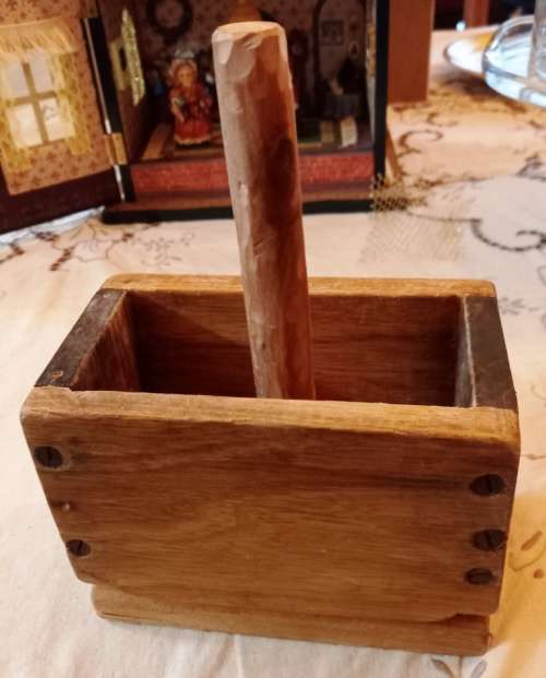 Vintage 3 Piece wooden Butter Mould-stll smell the butter on the wood-good condition