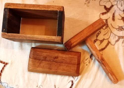 Vintage 3 Piece wooden Butter Mould-stll smell the butter on the wood-good condition