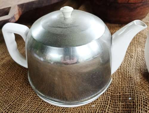 Vintage Coffee and Tea Pot `stay Hot` style with warmer inners under metal covers