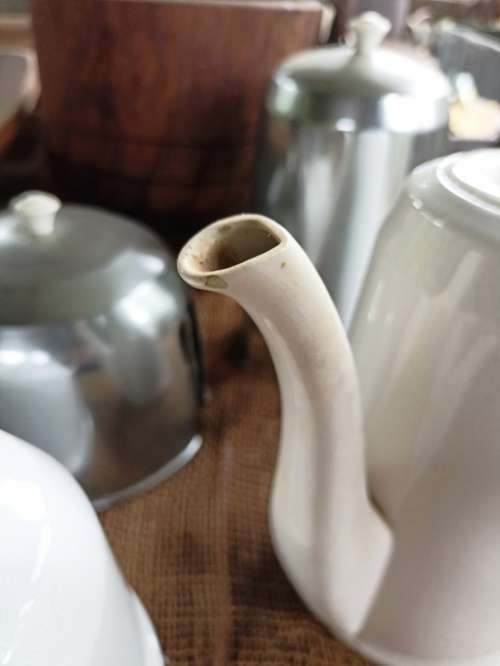 Vintage Coffee and Tea Pot `stay Hot` style with warmer inners under metal covers
