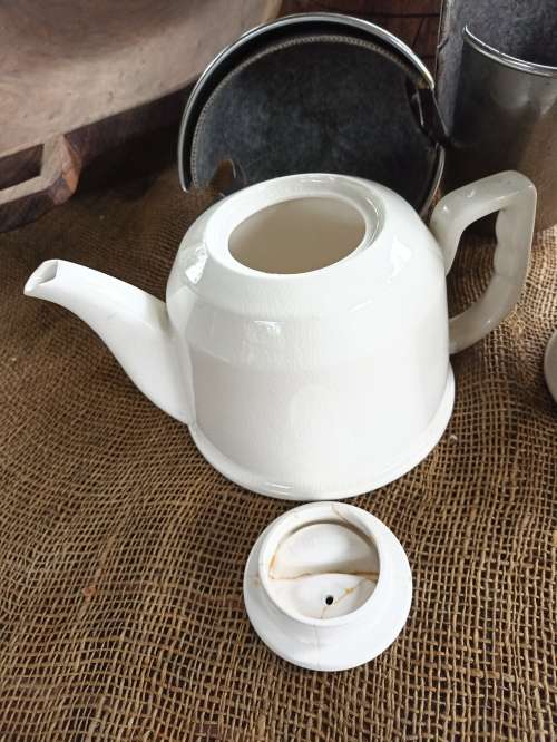 Vintage Coffee and Tea Pot `stay Hot` style with warmer inners under metal covers
