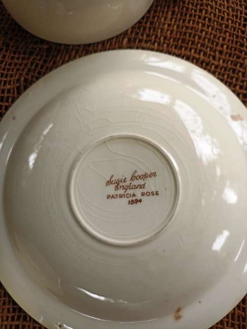 Vintage 2 x Susie Cooper Duo`s-Praticia Rose and Crown Works Burslem and a sugar bowl Burslem
