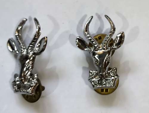 Pair of the SADF- Silver Metal S.A.I.  Uniform /Tunic Emblems-pins intact