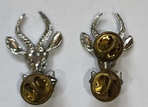 Pair of the SADF- Silver Metal S.A.I.  Uniform /Tunic Emblems-pins intact
