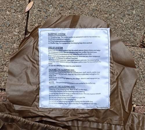 Big Old SADF good quality military sleeping bag in good condition with head cover and carry bag