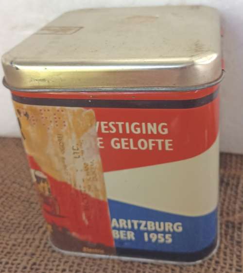 Vintage `Herdenking van die Gelofte-Petermaritzburg Des 1955` 1 Lb. Nett Tekker Koffie Blik