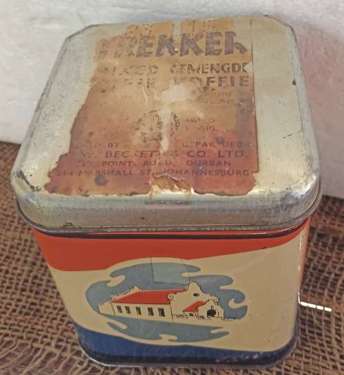 Vintage `Herdenking van die Gelofte-Petermaritzburg Des 1955` 1 Lb. Nett Tekker Koffie Blik