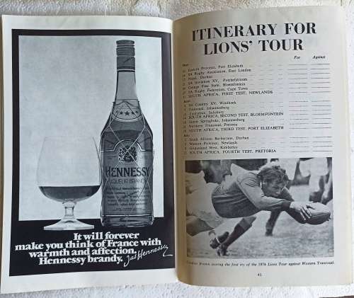 SA Rugby Year Book-Lions Tour 1980 Year Book-Nat. Souvenir Programme-42 Pages