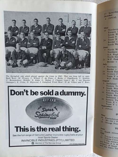SA Rugby Year Book-Lions Tour 1980 Year Book-Nat. Souvenir Programme-42 Pages