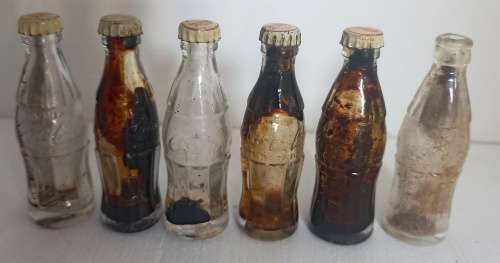 6 Vintage Coca Cola Minatare Bottles