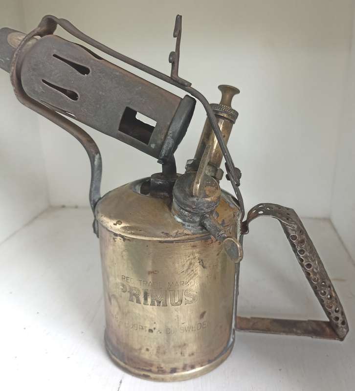Vintage Primus Brass Blow Torch, B.A. Hjorth & Co Sweden-working