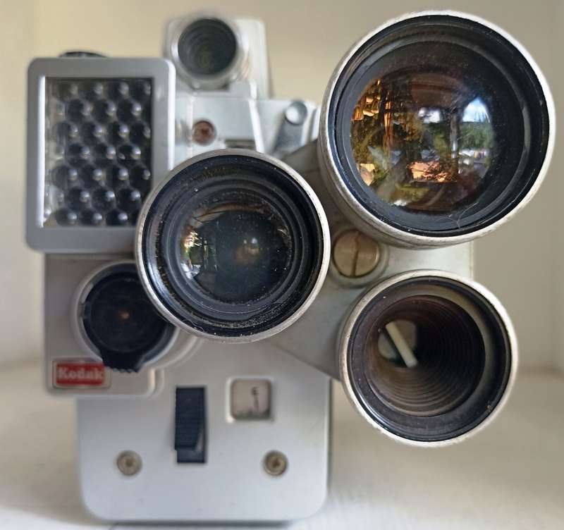 Vintage KODAK Cine Automatic Turret f/1.9 - 3 Lens - 8mm Movie Camera Wind Up work!